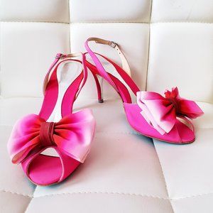 BARBIE EMILY IN PARIS Mellow Yellow BOW pink gradient sling back heels NEW